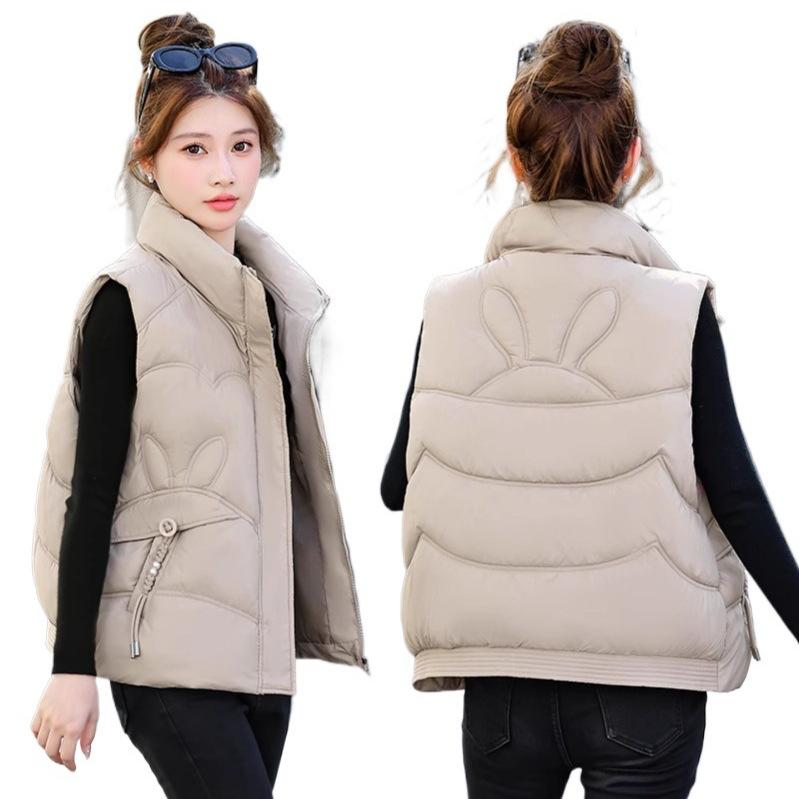 Cotton Vest Women's Year Korean Version Loose Autumn and Winter Vest New Versatile Vest Thickened Short Coat Down Cotton