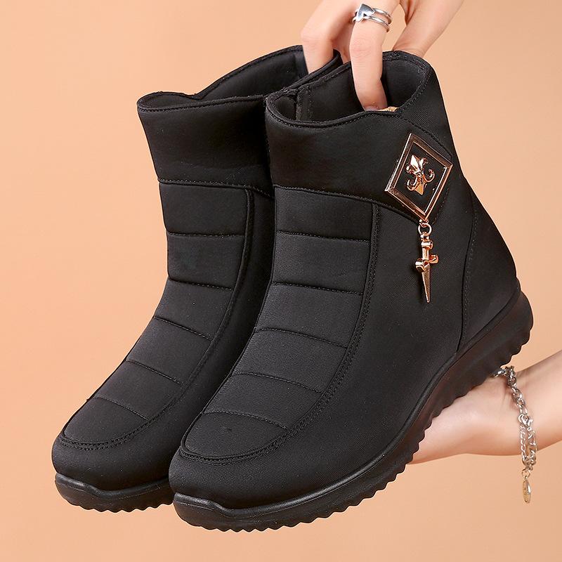 

Женская обувь Design Sense 2024 года, зимняя новая мягкая подошва, нескользящие зимние ботинки, толстая подошва, высокие женские хлопковые туфли, кроссовки Traf 37