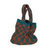 11 Knitted Checkerboard Bag Women's Autumn and Winter New Casual Tote Bag Large-capacity Portable Canvas Bag
