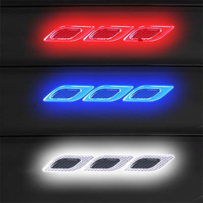 6 Stück 3D Auto-Lüftungsschlitz-Kanten-Stoßstangen-Aufkleber Reflektierender Aufkleber Kohlefaser-Zubehör