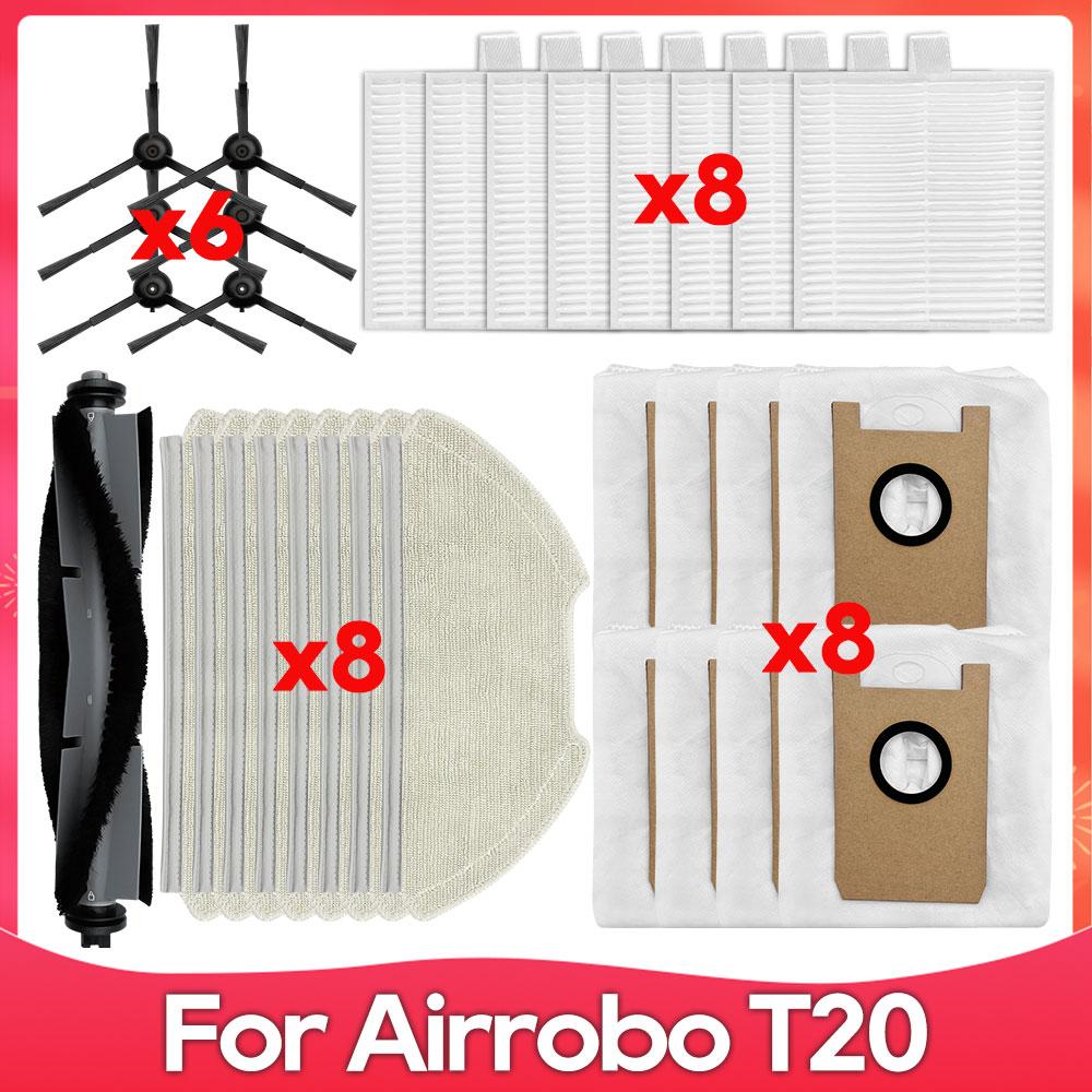 Compatible For ( AIRROBO T20+ ) Robot Vacuum Cleaner Roller Side Brush Filter Mop Cloth Dust Bag Part Accessory