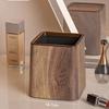 Compact Retro Wood Grain Double-Sleeve Trash Can for Home & Kitchen