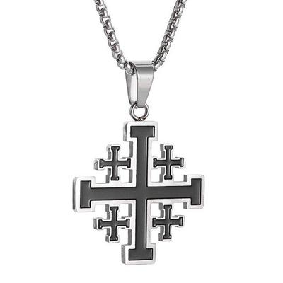 Religious Jewelry Men New Cross Necklace Stainless Steel Hip Hop Personalized Pendant