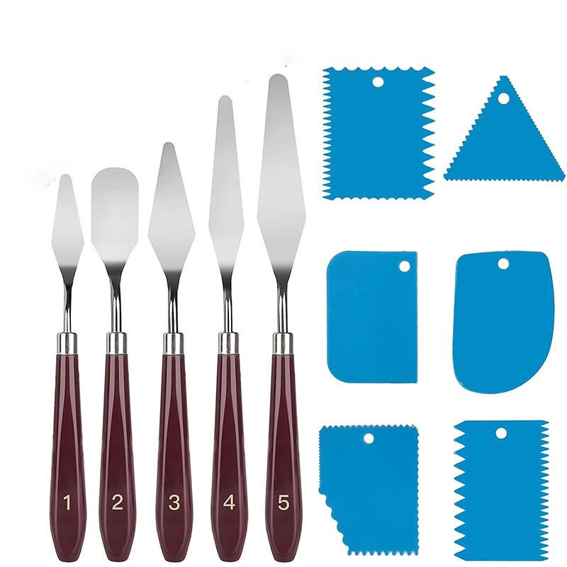 Oil Painting Palette and Spatula Set: Knife Set for Acrylic, Gouache, and Pigment