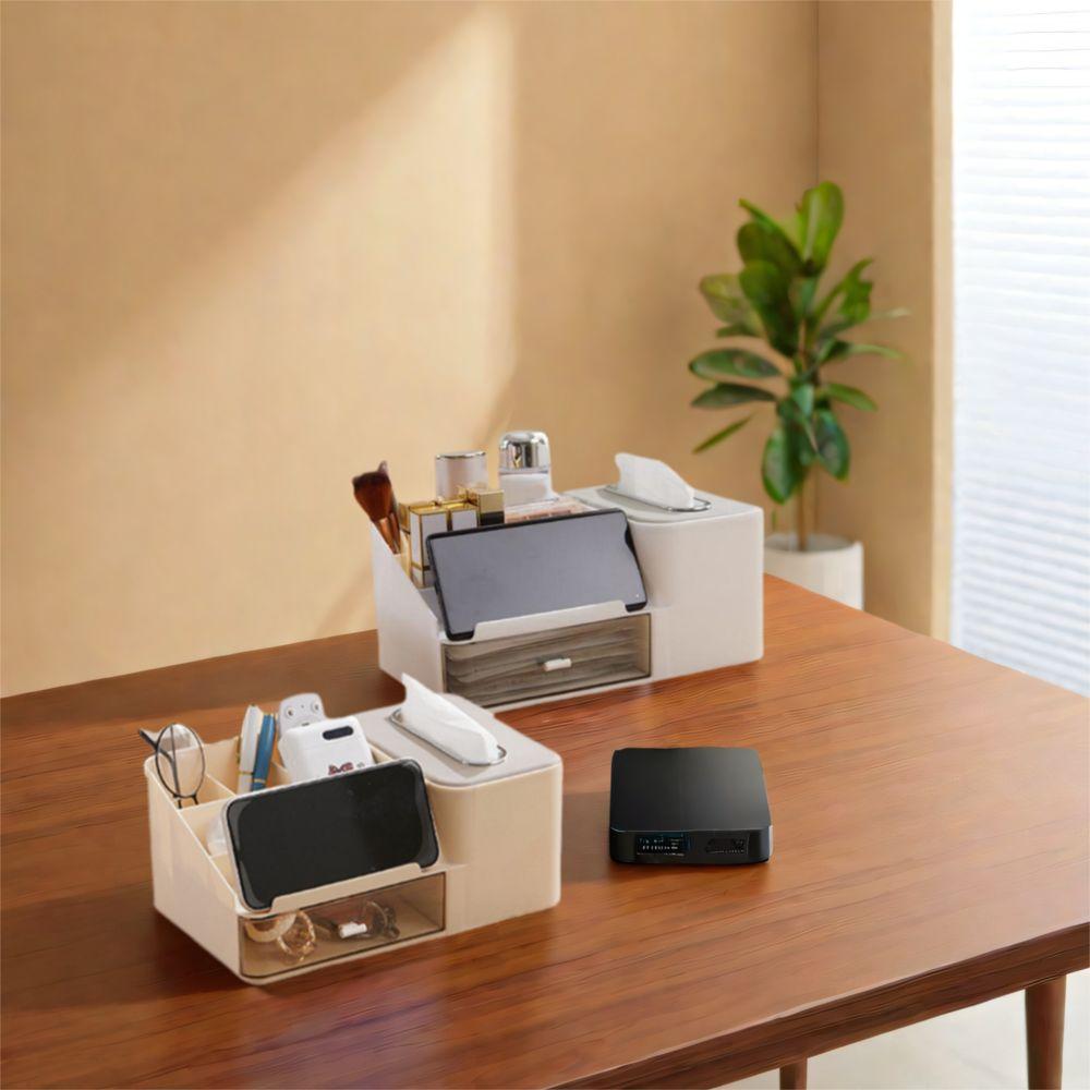 Dustproof Cosmetics Storage Case Space Saving Tissue Box Practical Stationery Organizer Bathroom