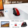 Memzuoix Large Vertical Ergonomic Wireless DPI USB Receiver Compatible with and Desktops Classic Red Mouse, 2.4G, Multi-Button, Optical, Cordless,