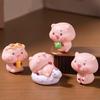 5Pcs Pig Ornament Mini Portable Size Q-Version Pig Design Statue Miniature Pig Landscape Office Desk Bookshelf Car Decor