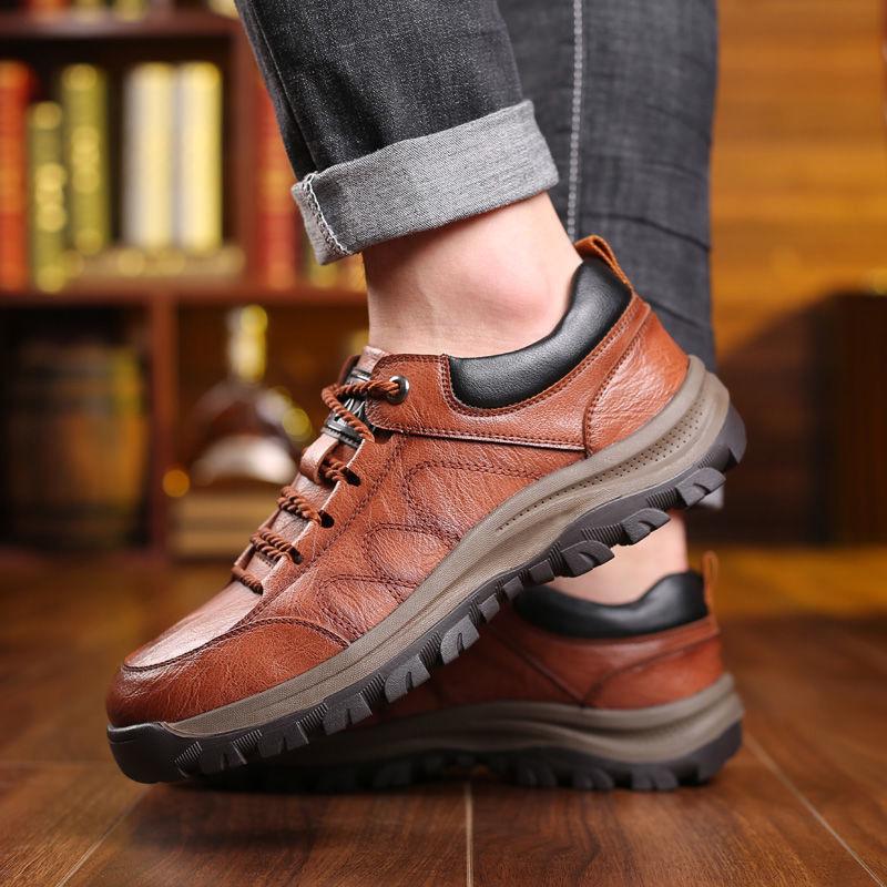 Men's Cross-Border Plus Size Outdoor Hiking Shoes - Fashionable Low-Top, Non-Slip, British Style Casual Footwear.