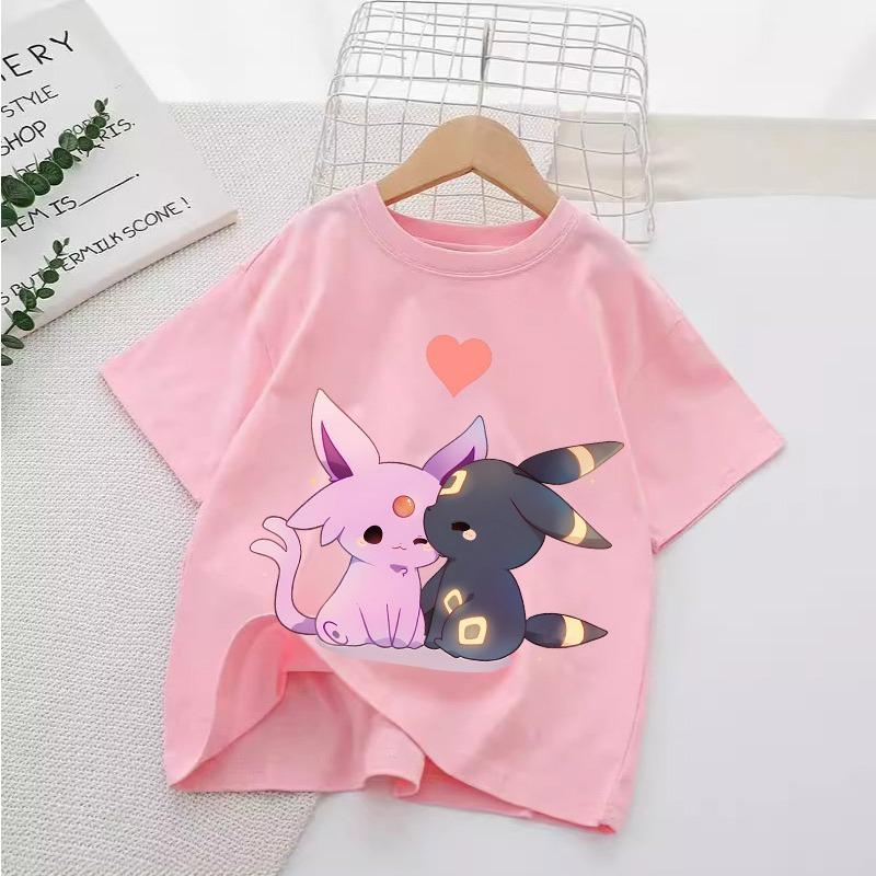 Pokemon Kids T-Shirts Anime Pikachu Jigglypuff Printed Shirts Tops Cartoon Boys Girls Summer Clothes Short Sleeves Tees New Gift