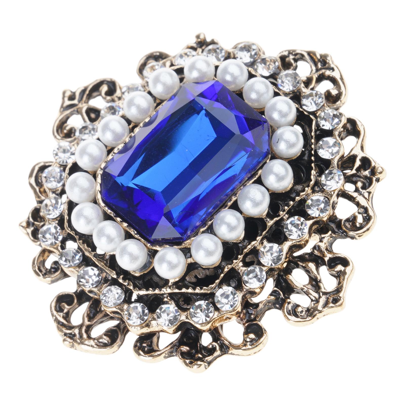 

Elegant Clothing Fastener Fashion Accessory Clothing Jewelry Vintage Brooch Crystal Lapel Pin Gift for Woman Girls T6 білий