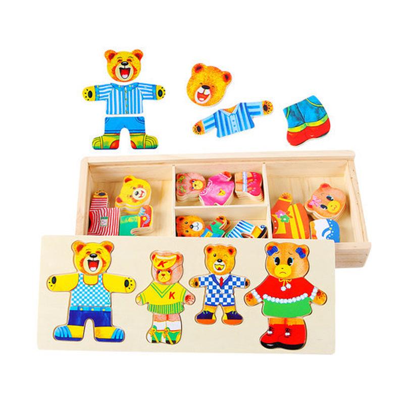 Four Bears Dress-Up Puzzle: Educational Toy for Girls