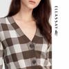 ELLASSAY Women's Merino Wool Plaid Knit Sweater