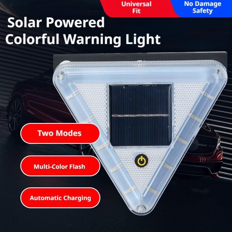 Truck Solar Powered Warning Flashing Lights Anti Collision Truck Tail Flashing Light Touch Switch Wireless Strobe Triangle Lamp