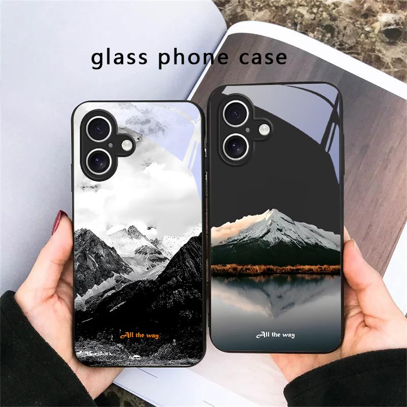 A Lush Forest of Leaves For iPhone 17 Air 16 E 15 Plus 14 Pro Max 13 12 Mini 11 5 6 7 8 Plus XR XS Max SE Black Glass Phone Case