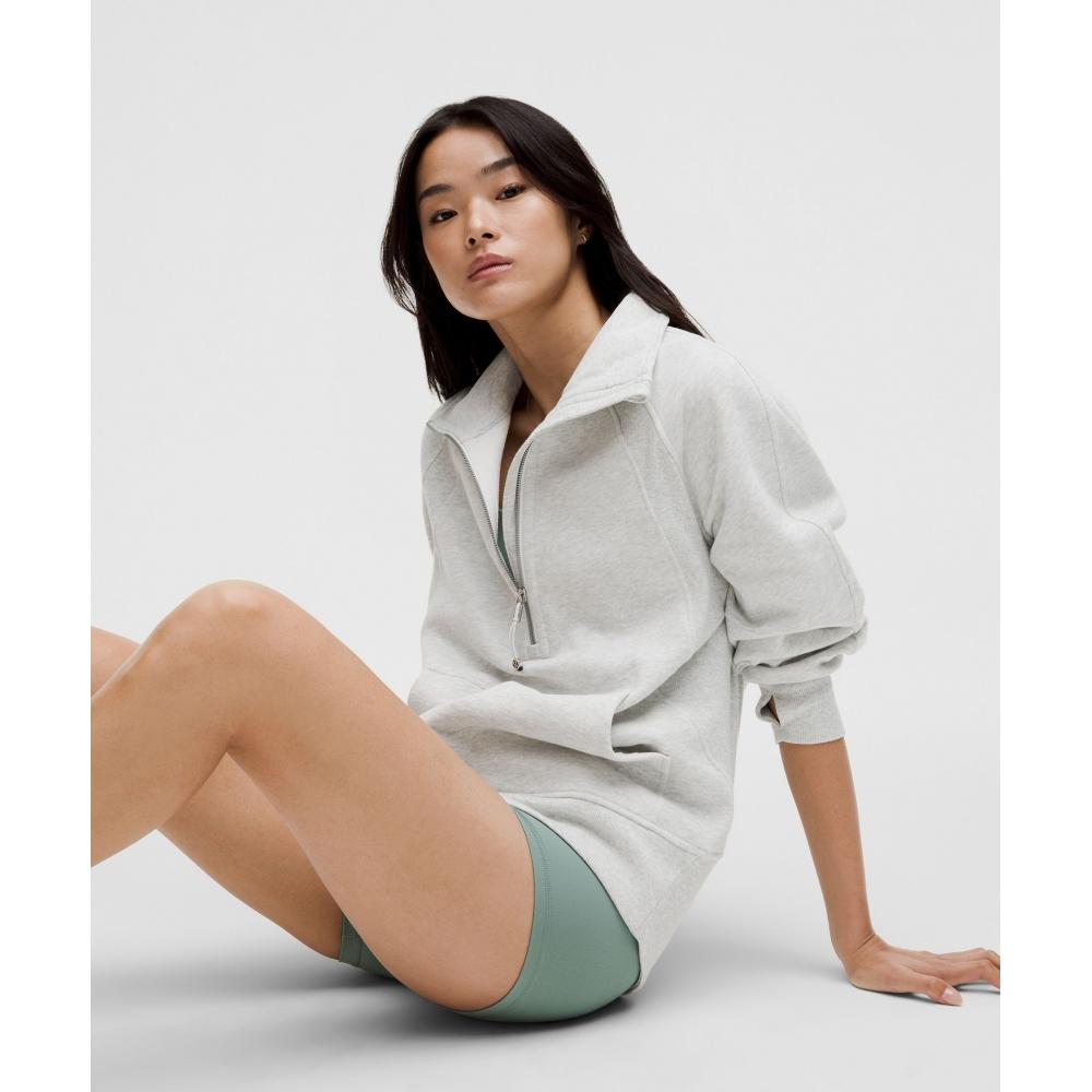 Lululemon Scuba Oversized Funnel Neck Half Zip  Long Heathered Core Ultra Light Grey