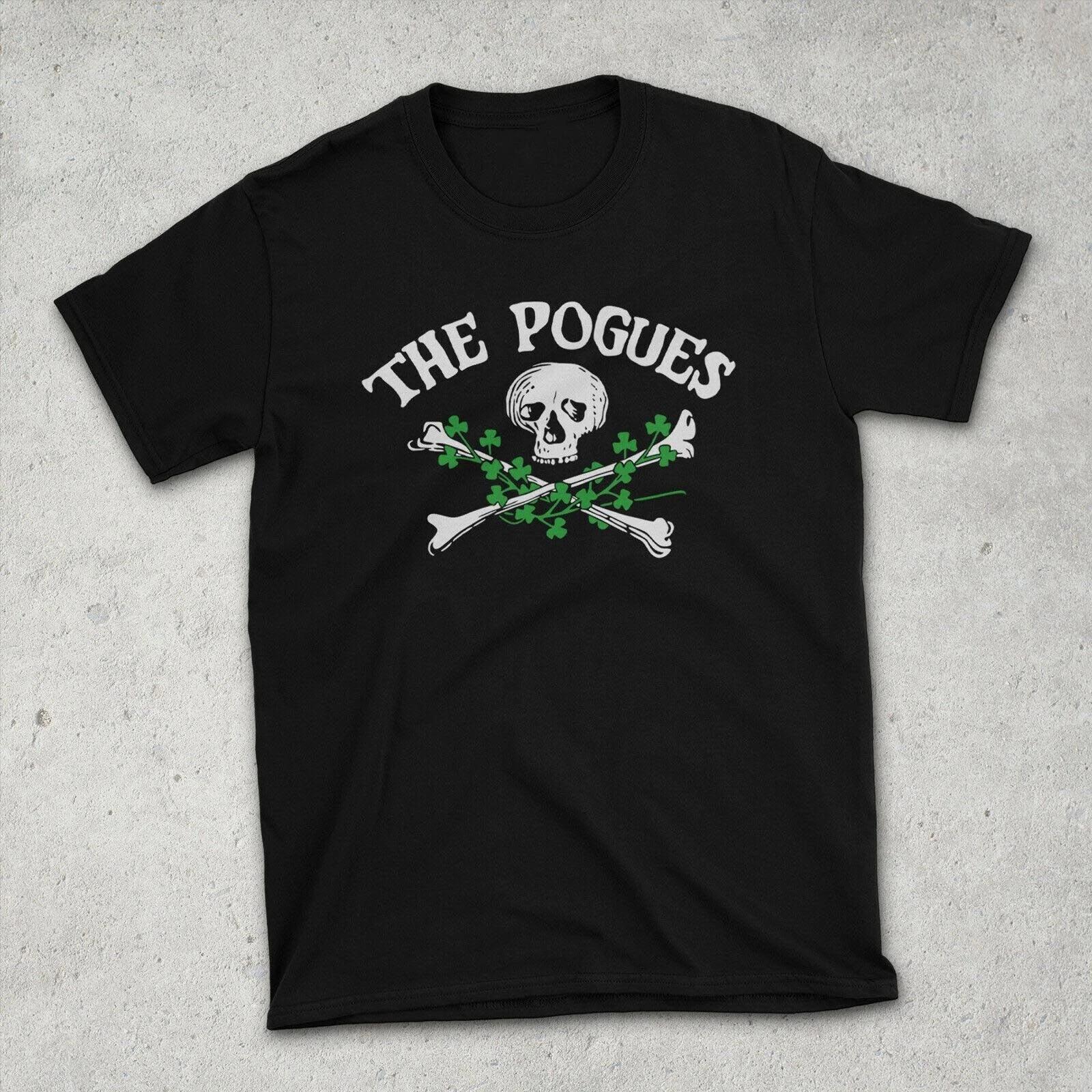 Vtg The Pogues Band Skull Crossbones & Shamrocks Cotton Unisex Shirt TR108 XXL