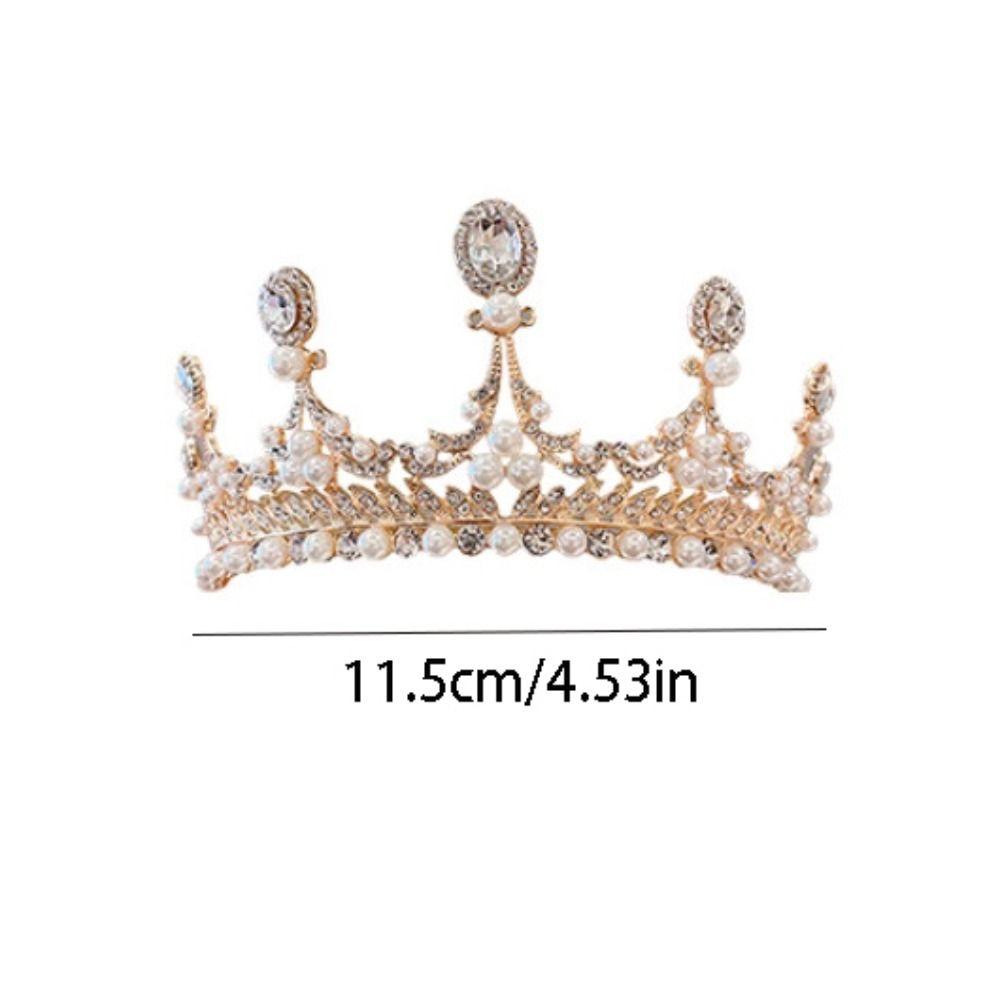 Pearl Rhinestone Bridal Headbands Crystal Bridal Crown Princess Diadem  Women Bride