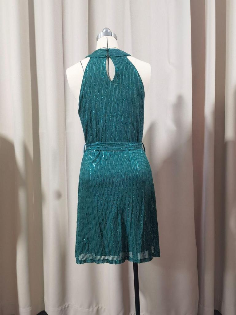 European & American Women's Sequin Halter Party Evening Gown