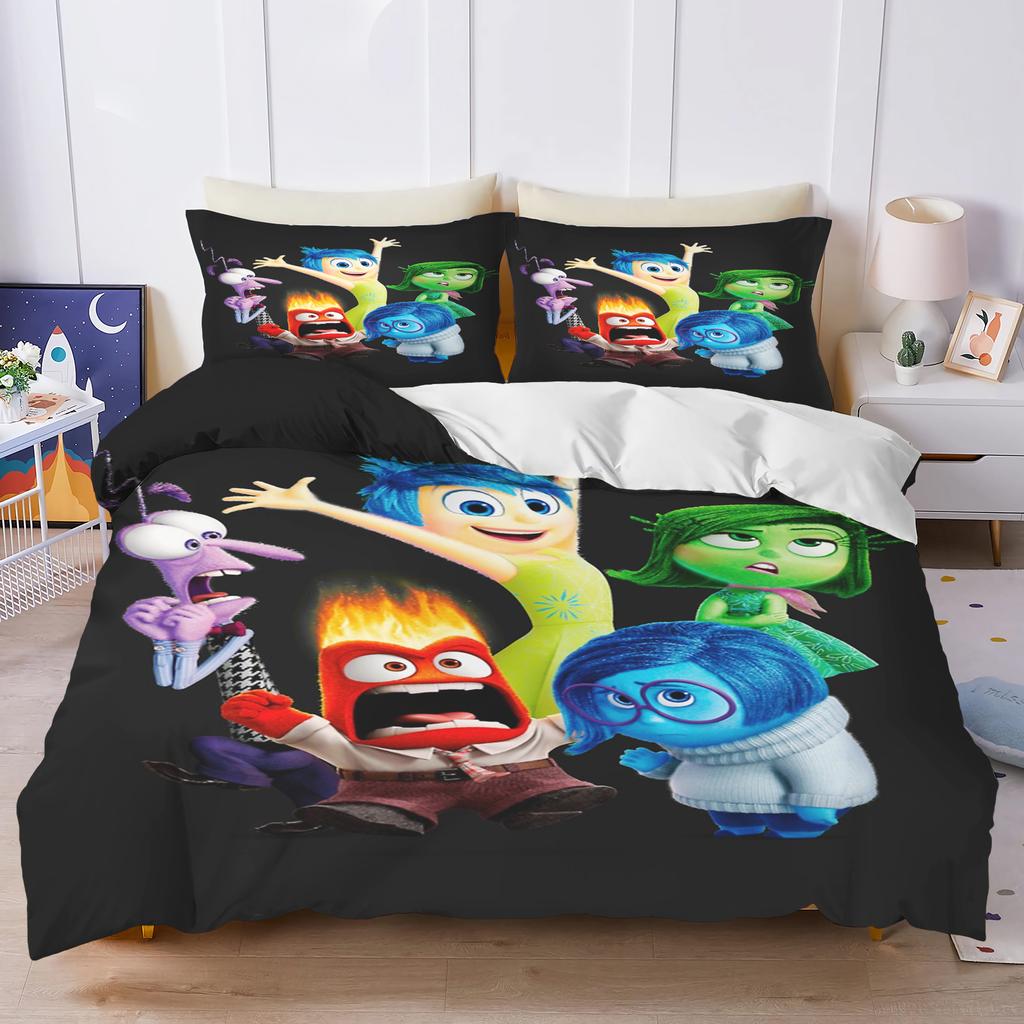 Inside Out Anime Home Bedroom Comforte Nordic polyester material suitable for children and adults 3-piece set