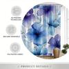 Watercolor Floral Shower Curtain – Purple & Blue Gradient Flowers, 70X70In, Fade-Resistant, Machine Washable, Includes Hooks