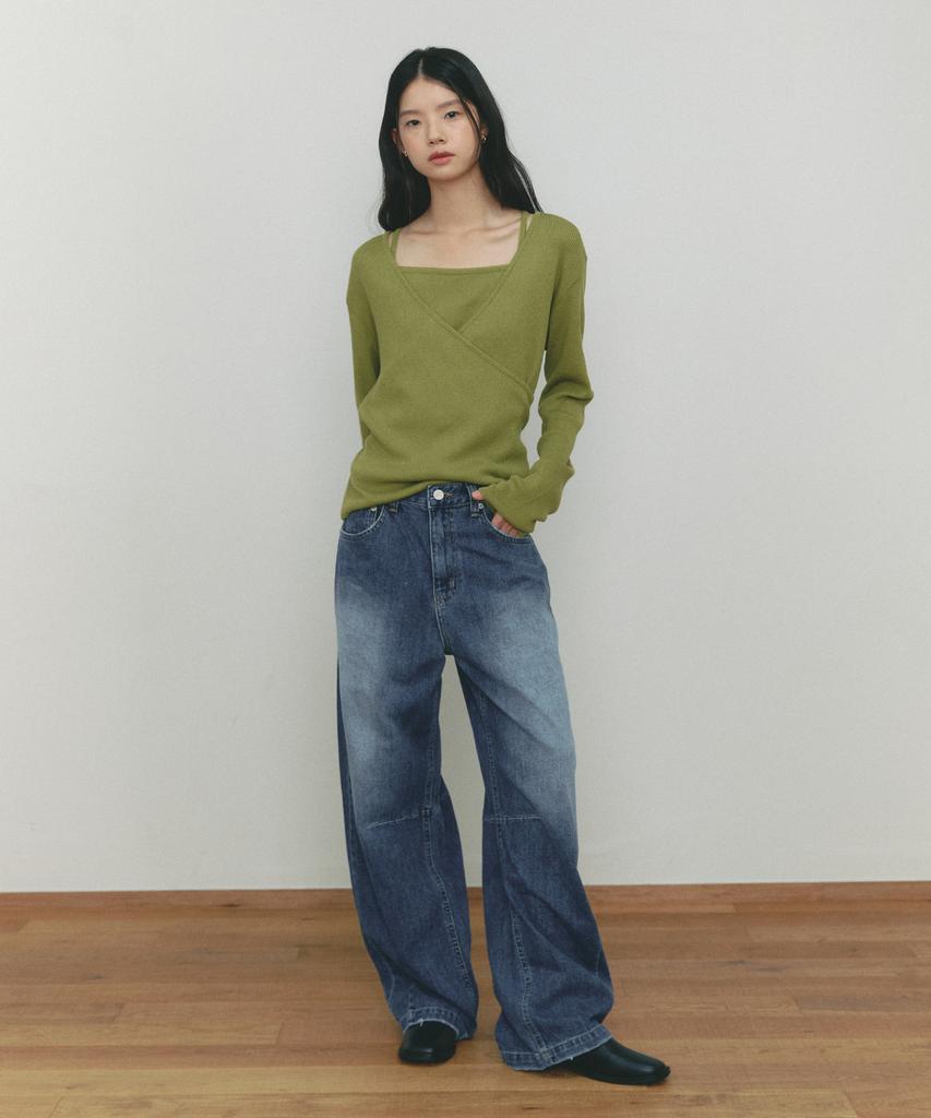 SSEMI Balloon Curved Denim Pants(Bl)