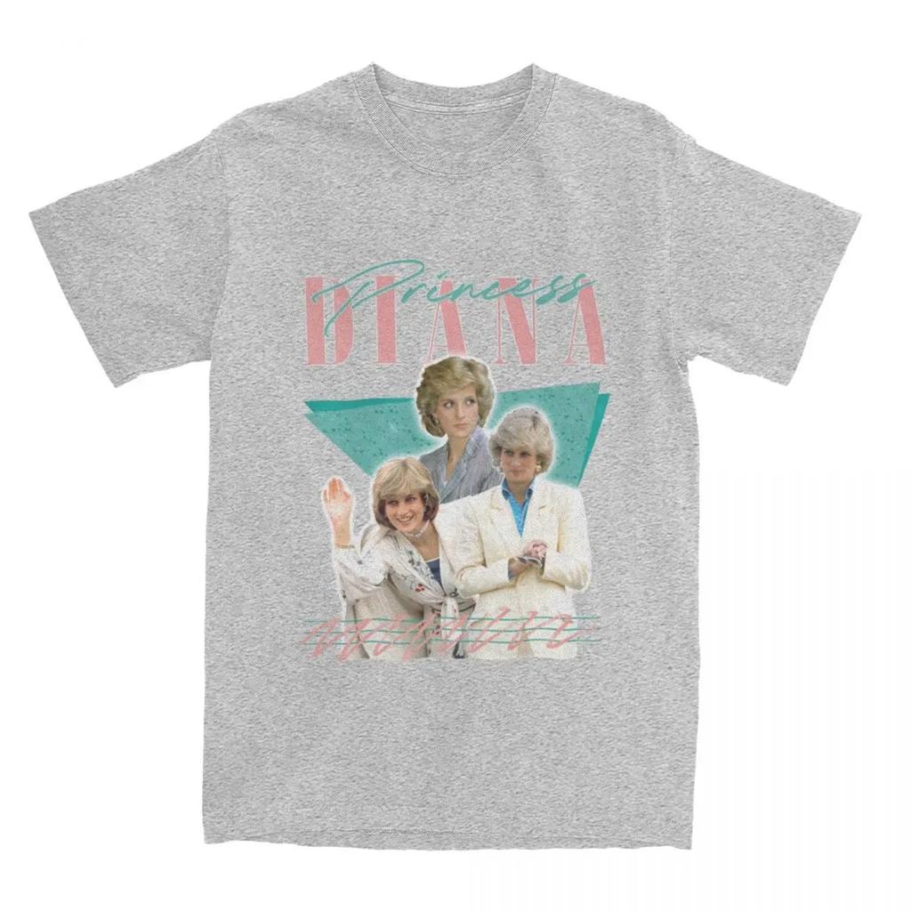 Herr Dam Prinsessan Diana T-shirt Accessoarer Vintage Ren Bomull T-shirt Tee Kläder Plus Storlek