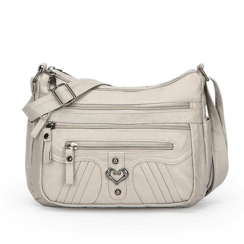 Ladies' Soft Leather Large Capacity Crossbody Shoulder Bag