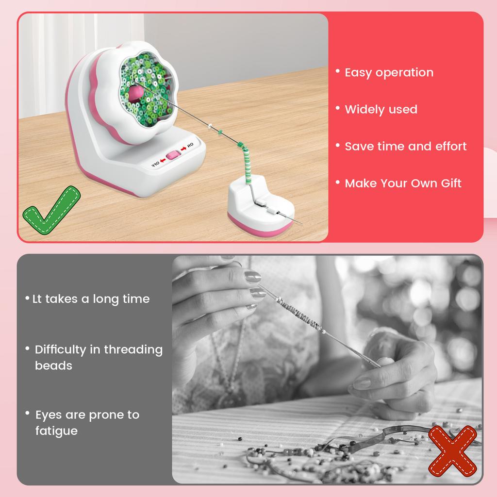 Electric Bead Spinner Automatically Clay Bead Spinner Fast Efficient Beading Bead Spinner Machine For DIY Bracelets Necklaces