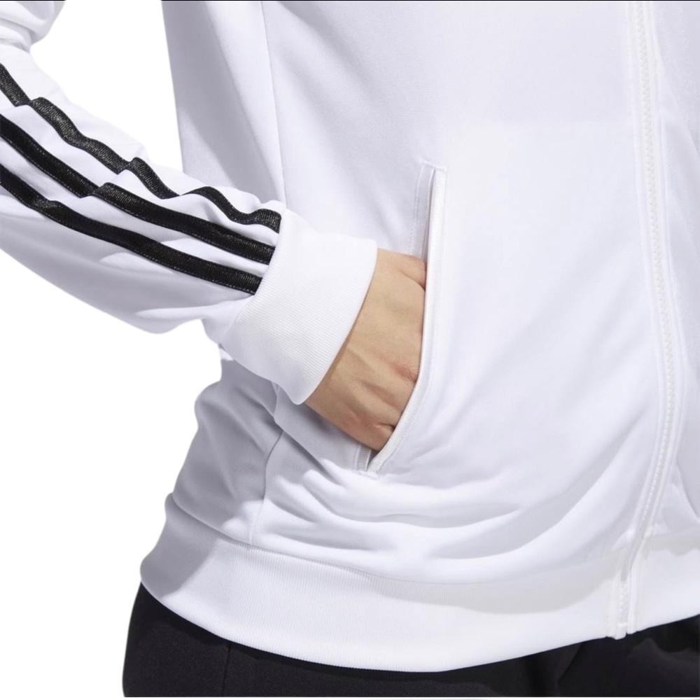 Adidas Slim Fit Retro Sportliche Zip-Up Jacke Damenjacke Weiß FL4876
