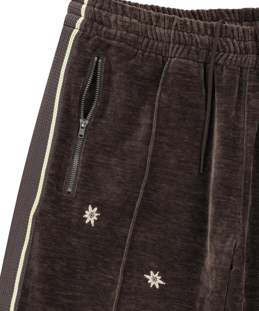 Sun Love Velor Twinkle Track Pants Brown