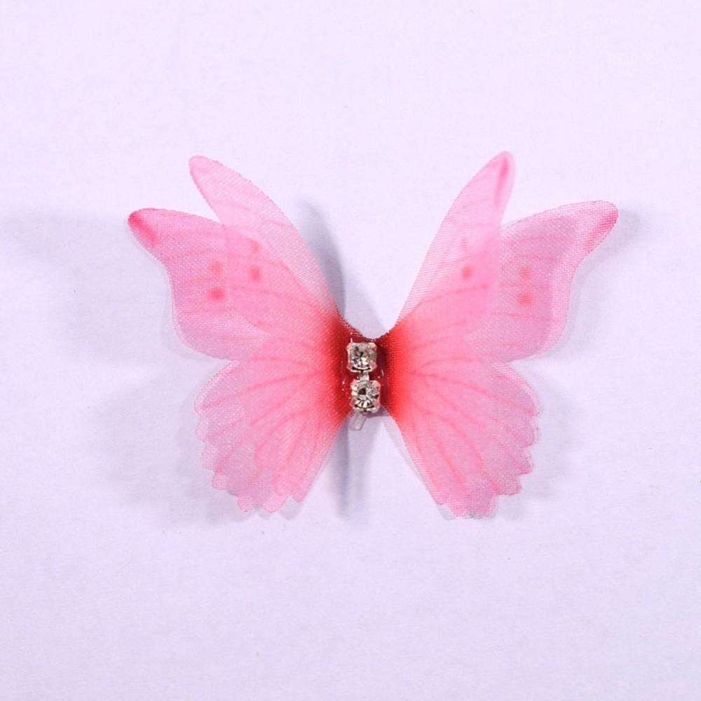 50Pcs Colorful Chiffon Butterfly Embroidered Patches Clothes Sewing Patch Bridal Hair Accessories