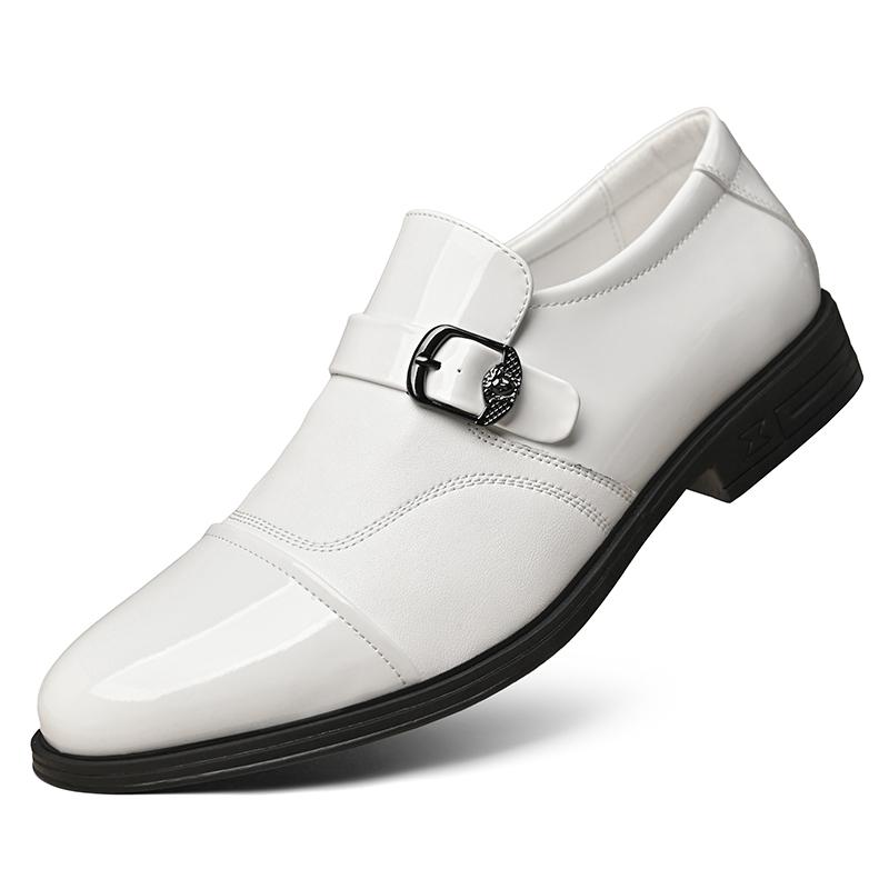 

Casual men s leather shoes British and gentlemanly styles Fashion Party Daily Work Adult business shoes Black and white 38