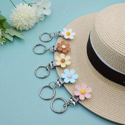 Bag Decoration Clip Colored Resin Simulated Sunflower Travel Hat Clip Women Girl Multifunctional Sunglasses Hanging Clip