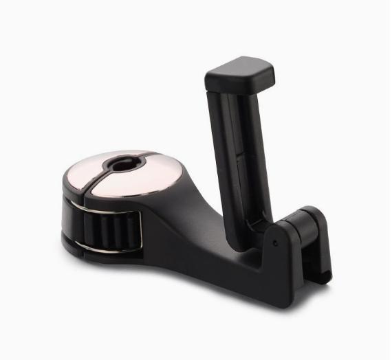 

2-in-1 Multi-functional Car Headrest Phone Holder Hidden Rear Seat Lock Type Mobile Phone Hook for Vehicle срібний