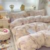 Class A Maternal And Infant Grade Double-Layer Yarn Four-Piece Set, Mattress, Bed Sheet Quilt Cover, Washed Cotton 3Pcs Set, Dormitory Bedding