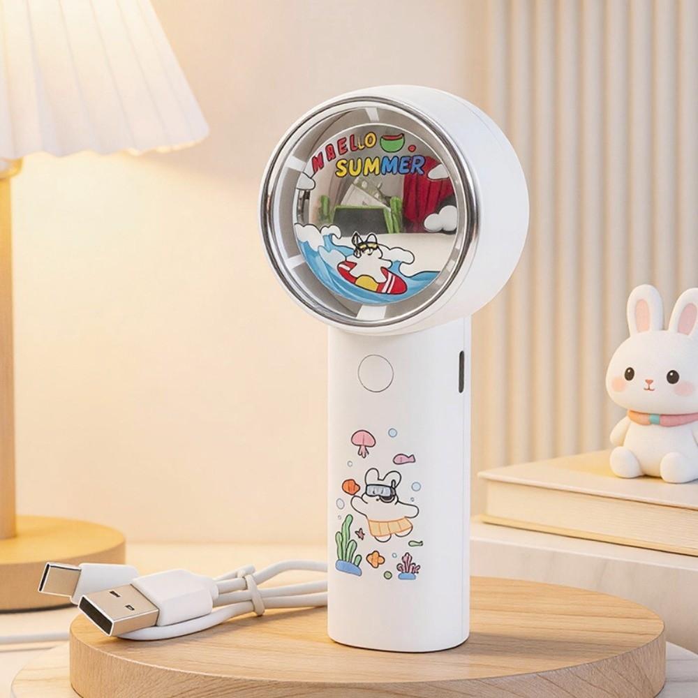 Cartoon Graffiti Turbo Fan 3 Speed Levels Pocket Fan Funny Mini Handheld Fan Summer