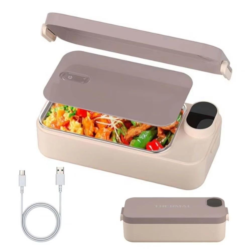 Waterless Heating Heated Food Warmer Digital Display Heated Box Electric Lunch Box  Travel