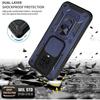 Coque de protection - E.F.CONNECTION - Pour Xiaomi Redmi Note 9 - Verre trempé - Bleu Marine - Support anneau
