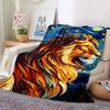 1pc Lion Art Print Blanket - Lightweight Flannel Fleece with Digital Printing, Soft Warm for Sofa, Travel, Camping, Office yy251018325