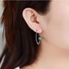 Vintage Silver Turquoise Earrings Punk Style Ear Hook for Women Retro Boho Jewelry