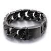Pulseira de Corrente Curb Cubana Cor Ouro Prata Pesada 26MM Homens Mulheres Hiphop Arco-íris Aço Inoxidável Biker Moto Pulseira Joia