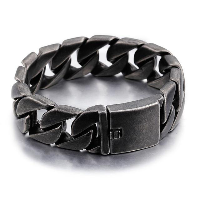 Pulseira de Corrente Curb Cubana Cor Ouro Prata Pesada 26MM Homens Mulheres Hiphop Arco-íris Aço Inoxidável Biker Moto Pulseira Joia