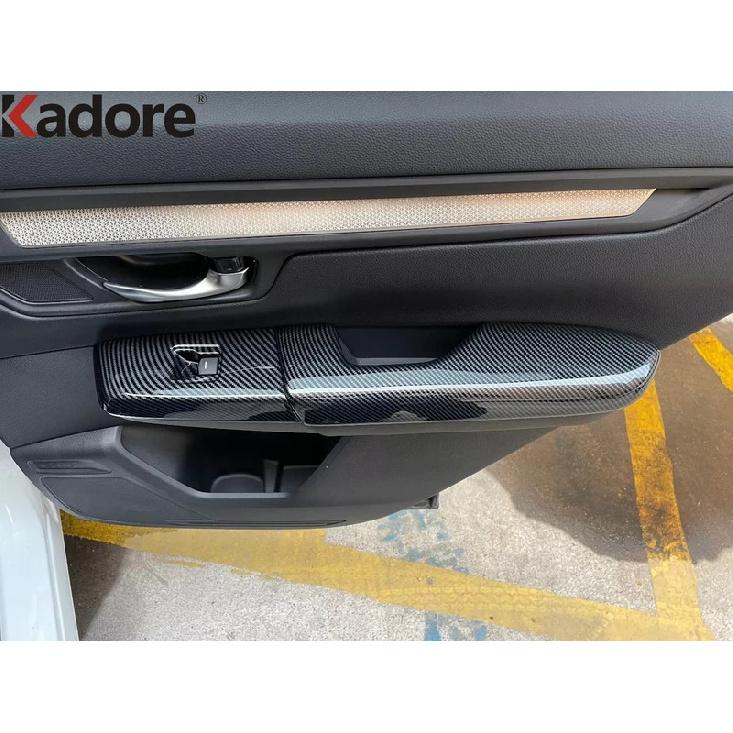 Car Inner Ide Door Armrest Handle Panel Cover Trim For Honda CRV CR-V 2024 Carbon Fiber Interior Molding Accessories