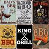 Panneau Barbecue des Pères de Jardin Roi du Grill Vintage Plaque Métallique Boîte de Conserve Bar Pub Décoration de Jardin Plaque Murale BBQ de Papa Chillin&Grillin Plaque Rétro