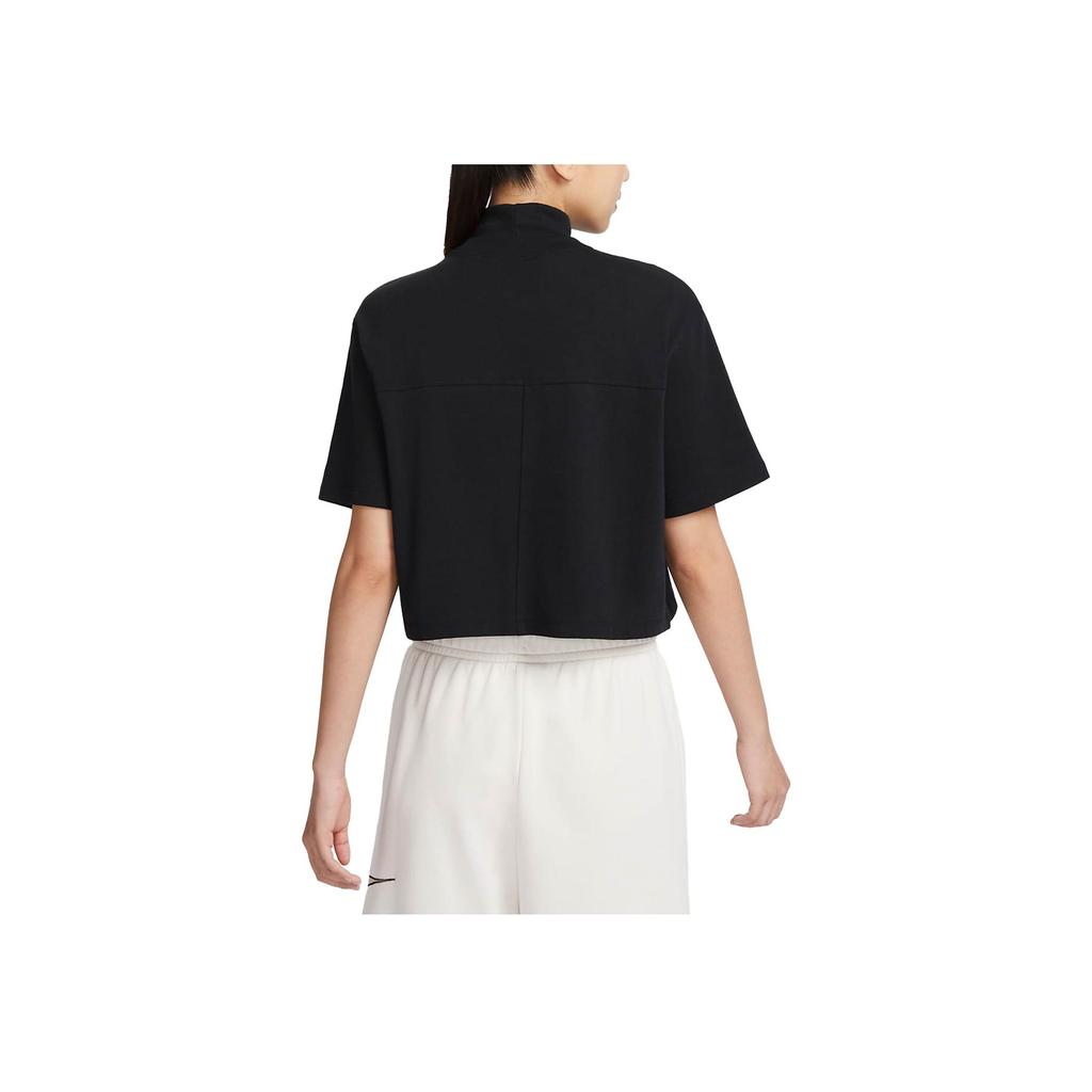 Nike Sportswear City Utility Embroidered Logo Print Short Sleeve Drop Shoulder T-Shirt Women Tops Black FB7227-010