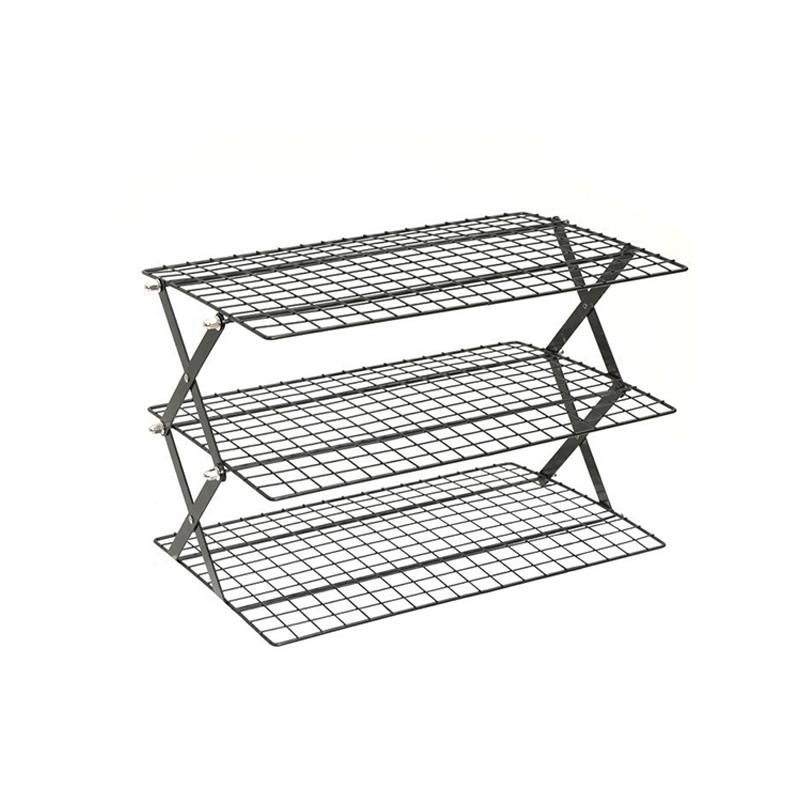 

Стойка для кемпинга на открытом воздухе, переносная трехъярусная стойка, удобная для переноски, складная, для пикника, для кемпинга, для барбекю, аксессуары для стола для барбекю