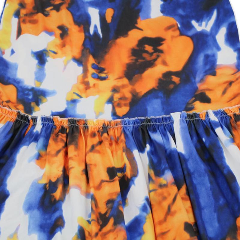 Zweiteiliges Set für Damen, Bohemian-Druck, Kleid, Zopfmuster, hängender Hals, Oberteil, Hüfte, umwickelt, Fischschwanz