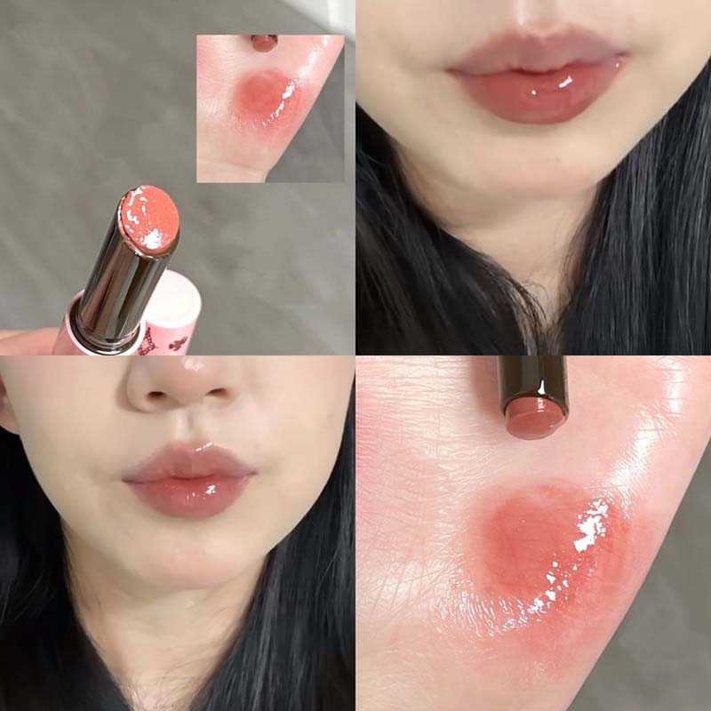 Moisturizing Mirror Water Light Solid Lip Gloss Peach Pink Shimmer Jelly Lipstick The Lips Look Tender and Plump Makeup Cosmetic