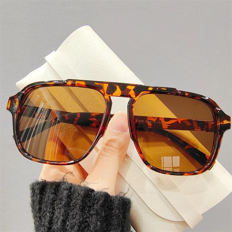Men Oversized Frame Sunglasses Classic Big Frame Sport Eyeglasses Vintage Brand Design Shades Uv400 Eyewear Trendy Glasses