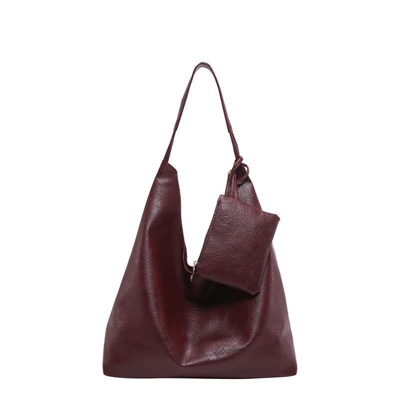 

PU shoulder bag fashionable mother and child bag large-capacity bag women s new autumn and winter commuter tote bag червоний